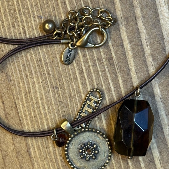 Chico's Black and Gold Charm Necklace - Picture 2 of 2